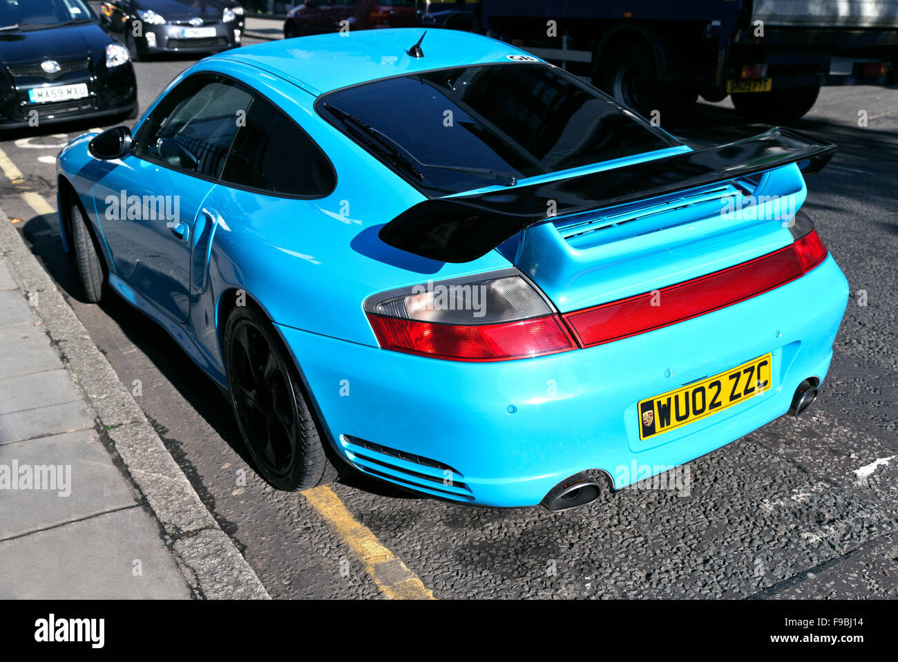 Porsche 911 Turbo, Voiture Classique Allemand, Bickenhall Street, Marylebone, Londres, Angleterre, Royaume-Uni, Banque D'Images