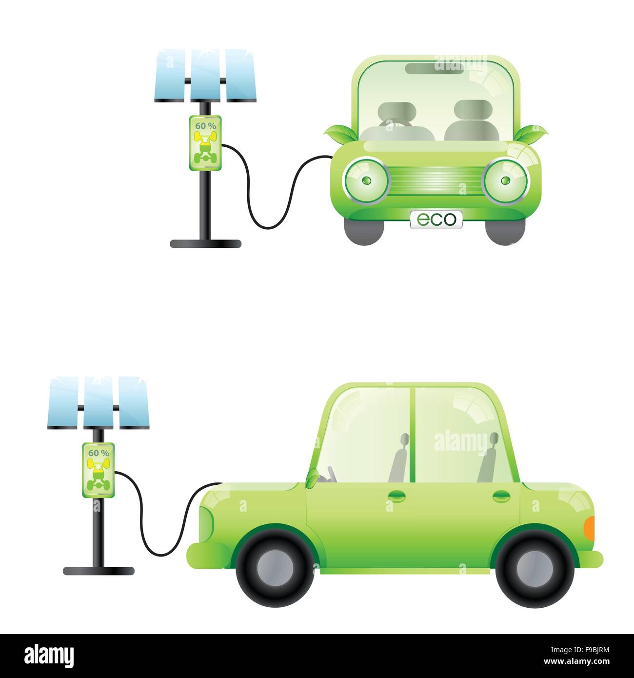 Concept de voiture écologie ou concept vert Illustration de Vecteur