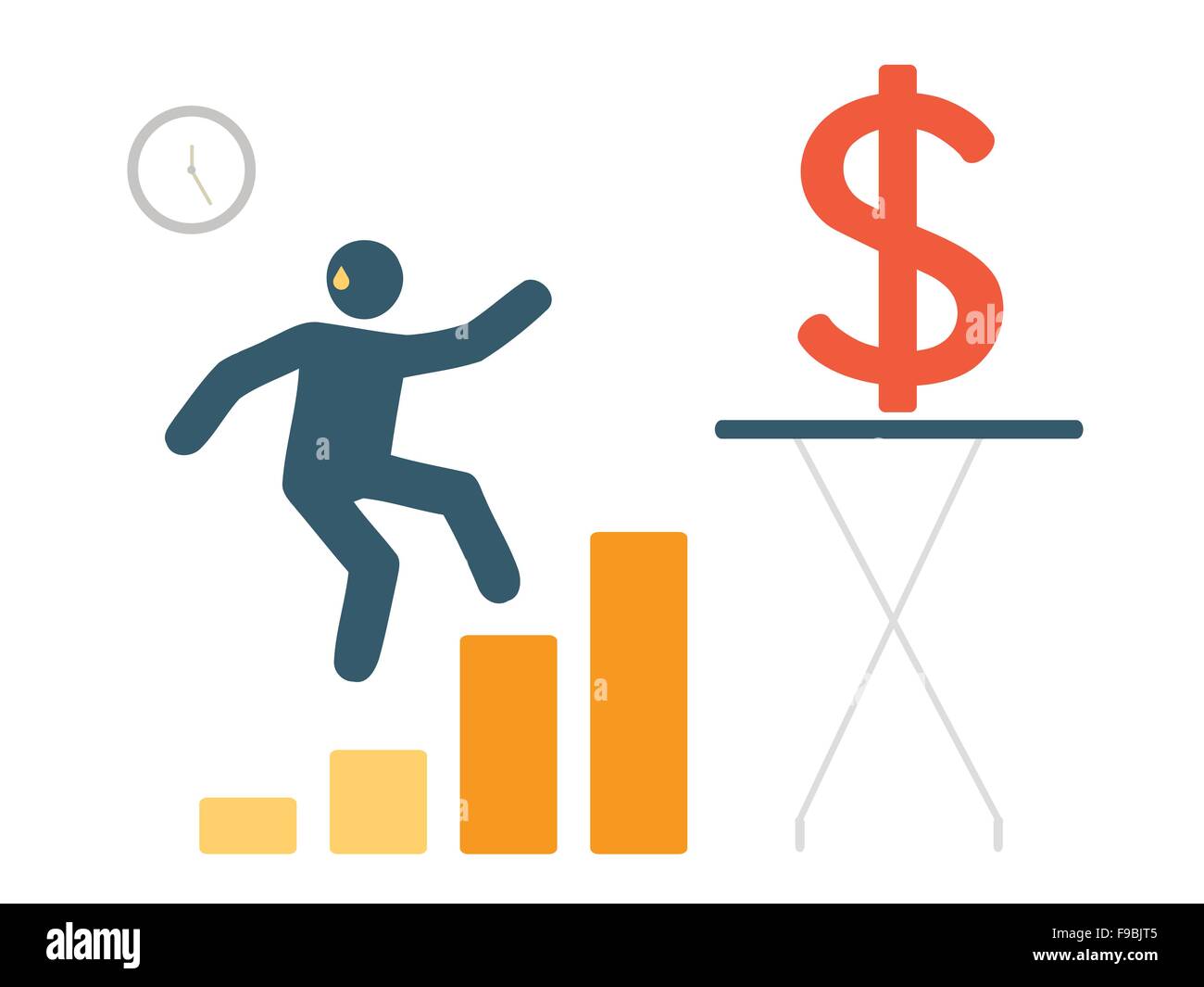 Rendez-vous à la réussite graphique marketing gagnant limite de temps de l'argent dollar Illustration de Vecteur