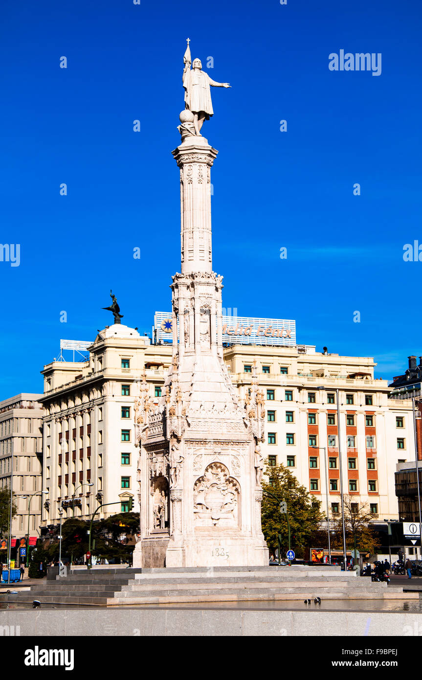 El Monumento a Cristóbal Colón, Madrid, Espagne Banque D'Images