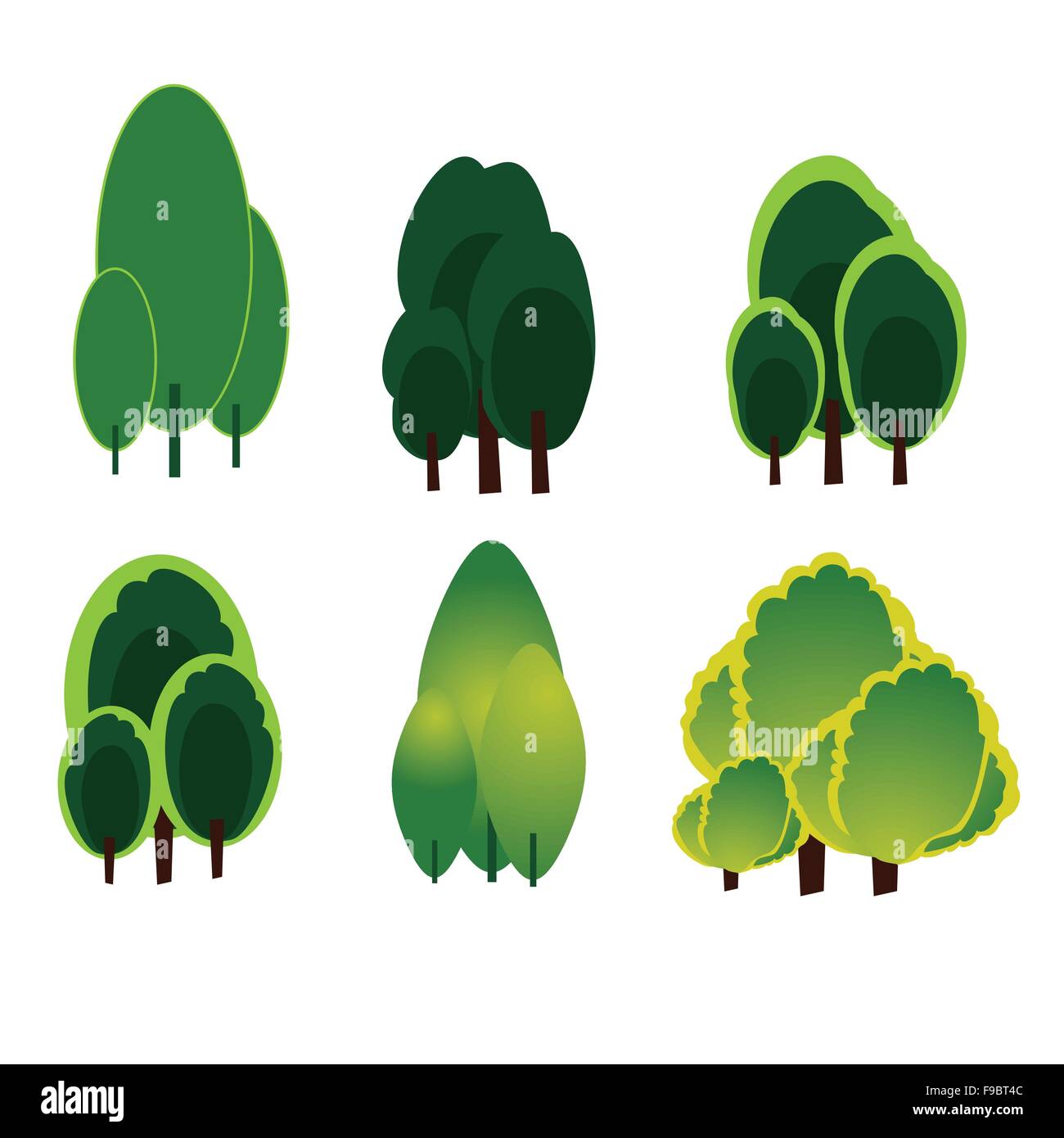 Set design vector arbres Illustration de Vecteur