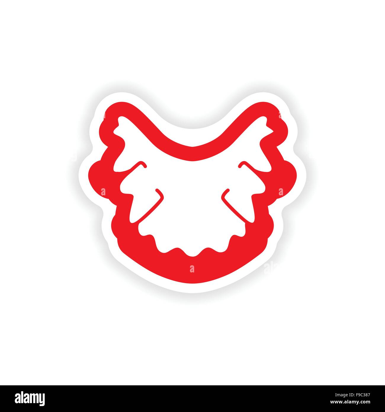 Papier autocollant sur fond blanc des nerfs dans les gencives Illustration de Vecteur