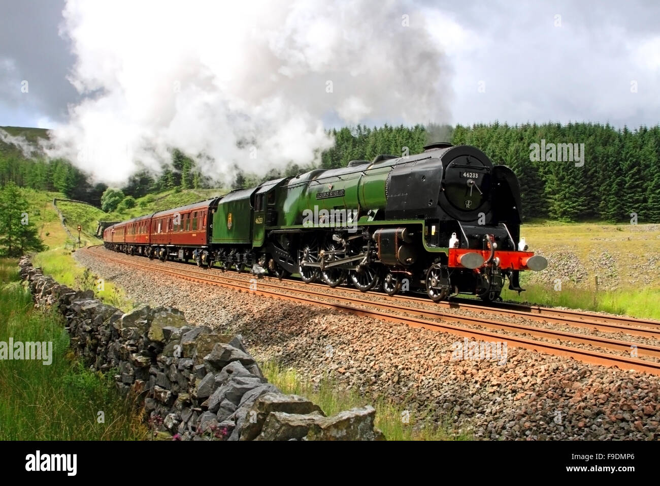 46233 la duchesse de Sutherland à vapeur carlisle sur le régler - ligne de Carlisle Banque D'Images
