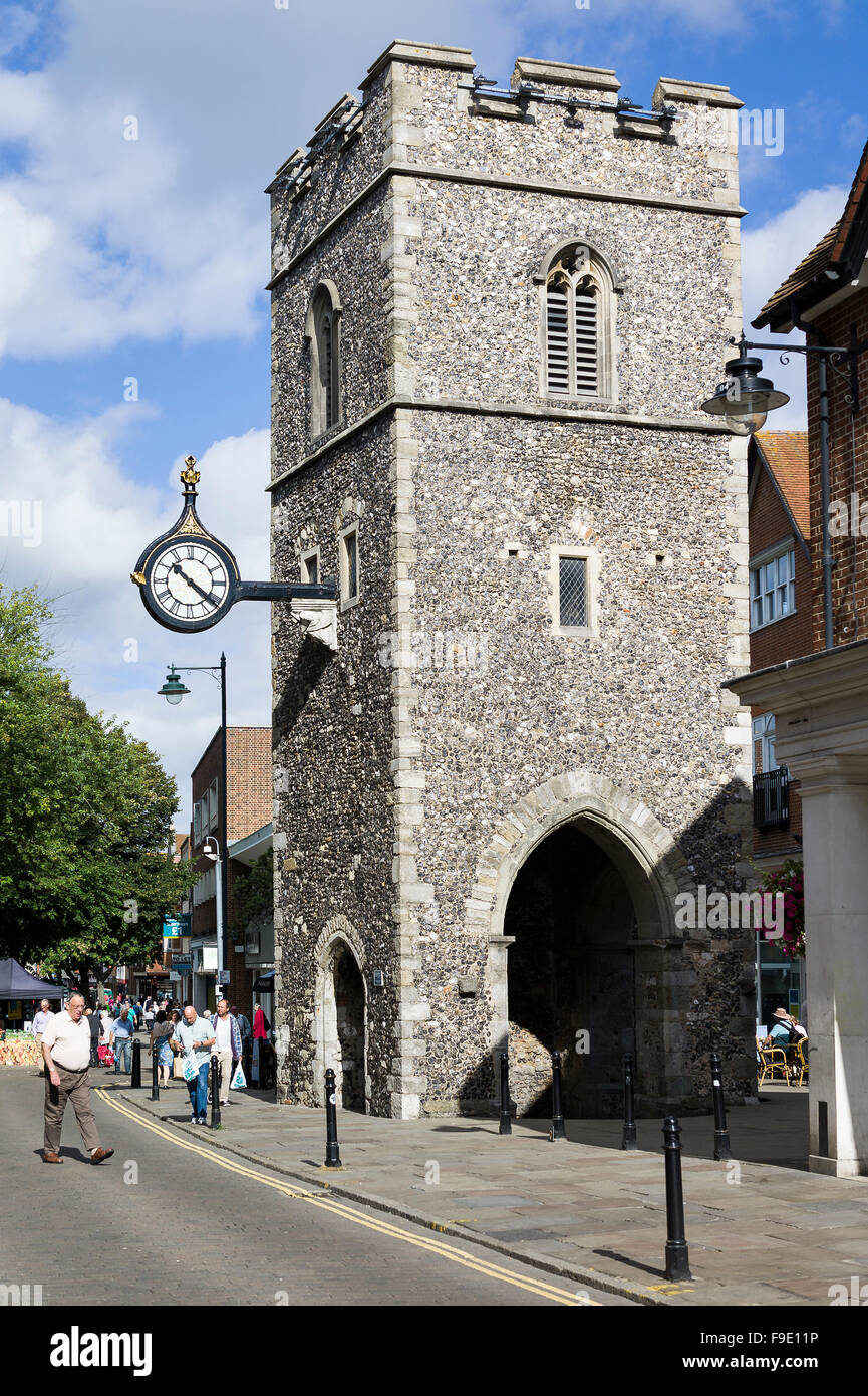 Tour de l'horloge à Canterbury Kent UK Banque D'Images