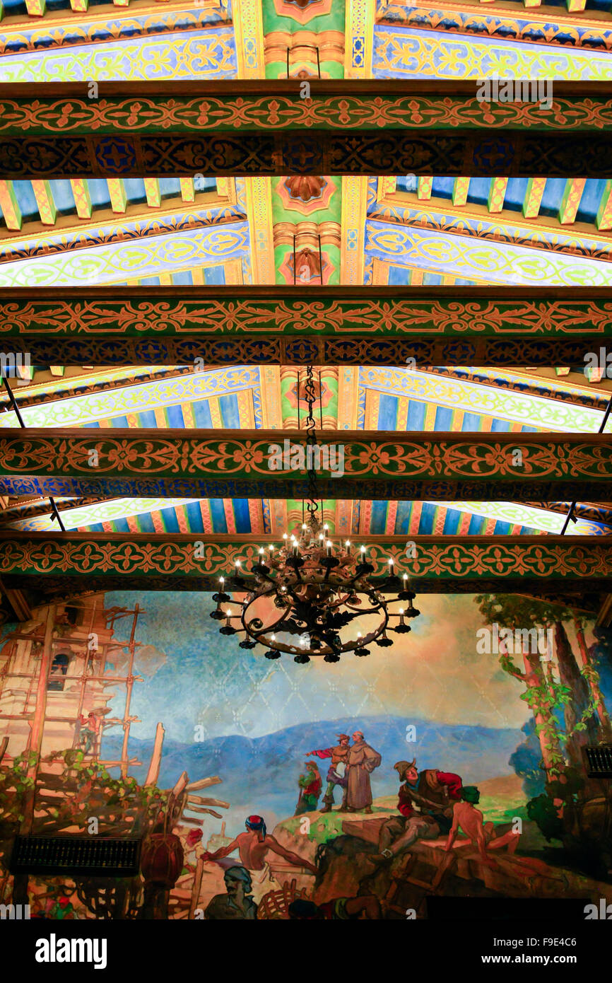 La murale Prix à l'intérieur de l'édifice du Palais de comté de Santa Barbara en Californie à Santa Barbara Banque D'Images