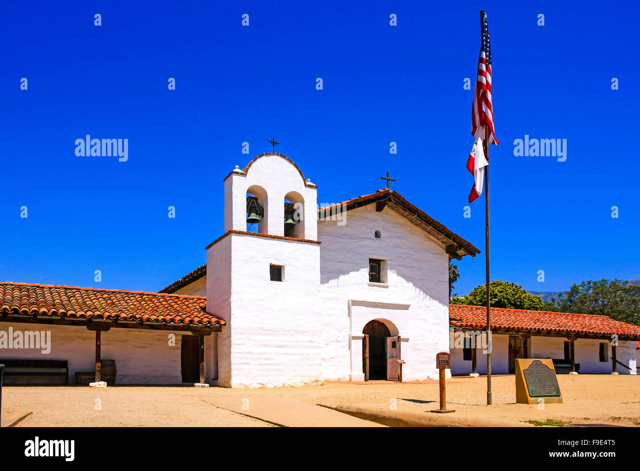 Le parc d'État Historique Presidio sur Perdido Street dans le centre-ville de Santa Barbara, CA Banque D'Images