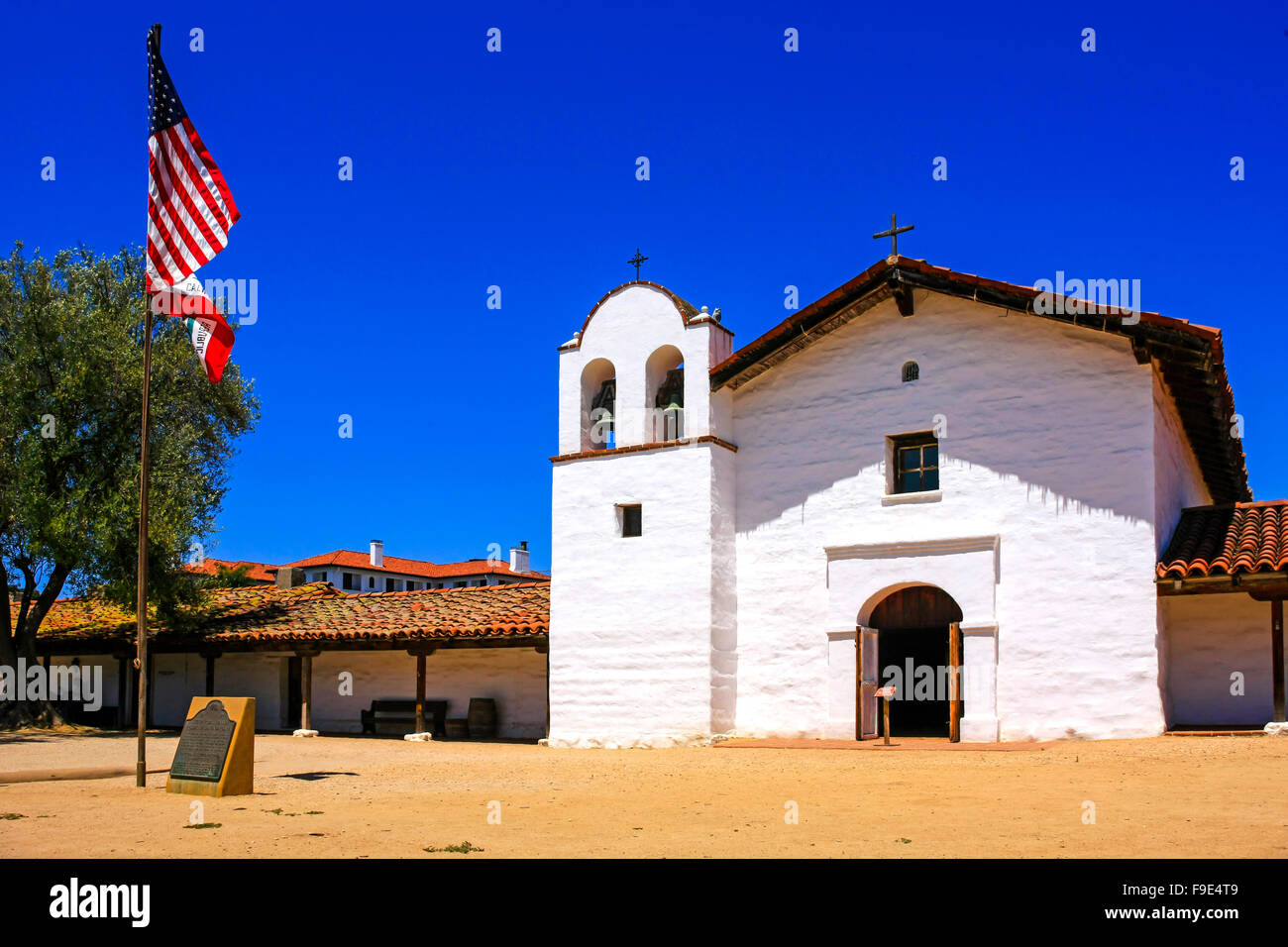 Le parc d'État Historique Presidio sur Perdido Street dans le centre-ville de Santa Barbara, CA Banque D'Images