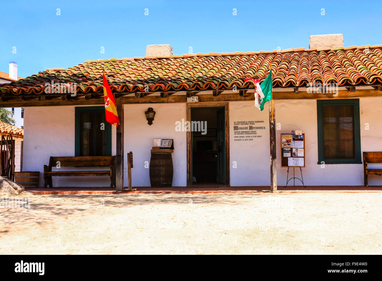 Le parc d'État Historique Presidio sur Perdido Street dans le centre-ville de Santa Barbara, CA Banque D'Images