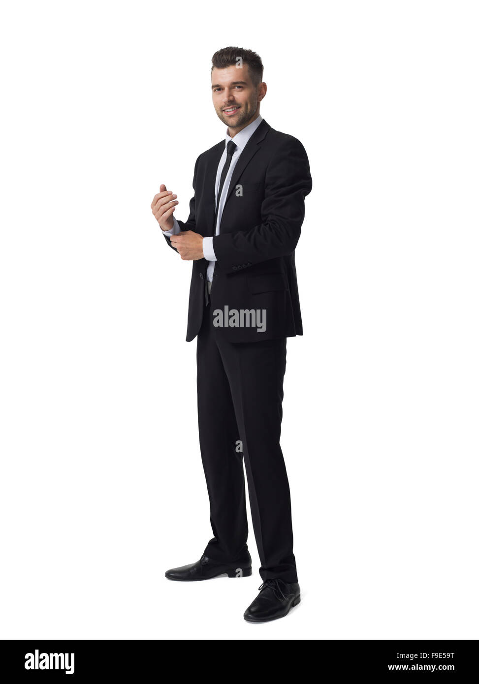 Businessman portrait en pied isolé sur fond blanc Banque D'Images
