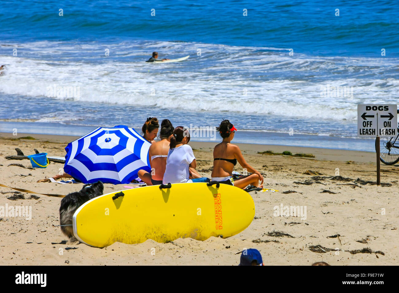 Les personnes bénéficiant d'une journée sur Arroyo Burro Beach à Santa Barbara en Californie Banque D'Images
