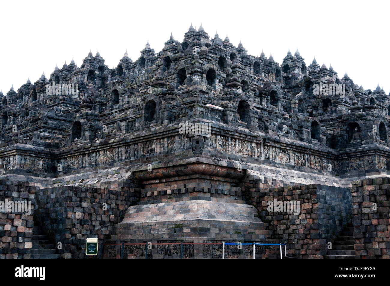 Borobudur temple du Bouddha Géant de brique Banque D'Images