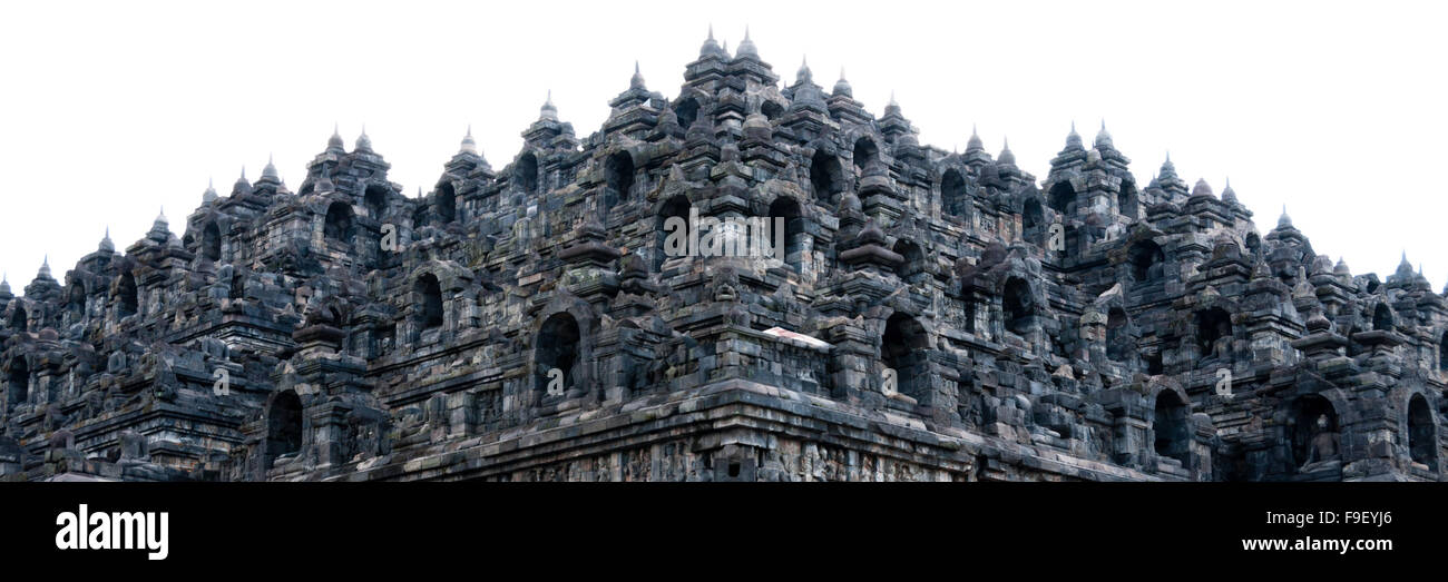 Borobudur temple du Bouddha en brique, PLAN LARGE Banque D'Images