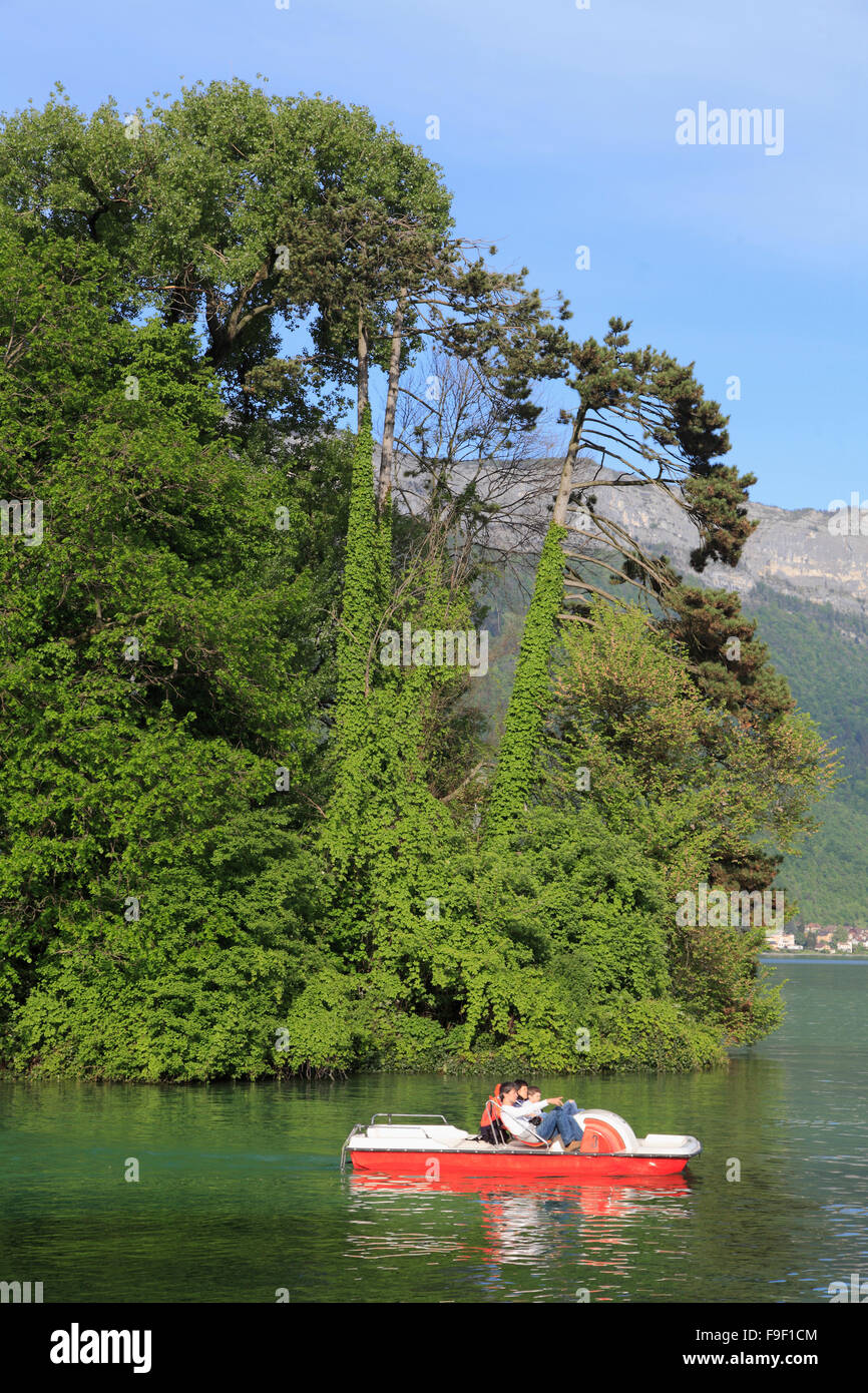 France Rhône-Alpes Annecy Lac boat people Banque D'Images