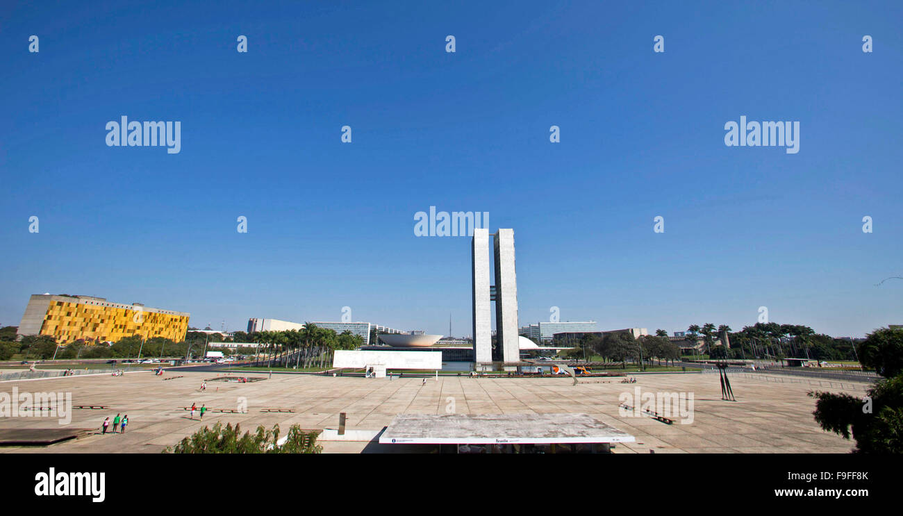 Brasilia, square des trois pouvoirs Banque D'Images
