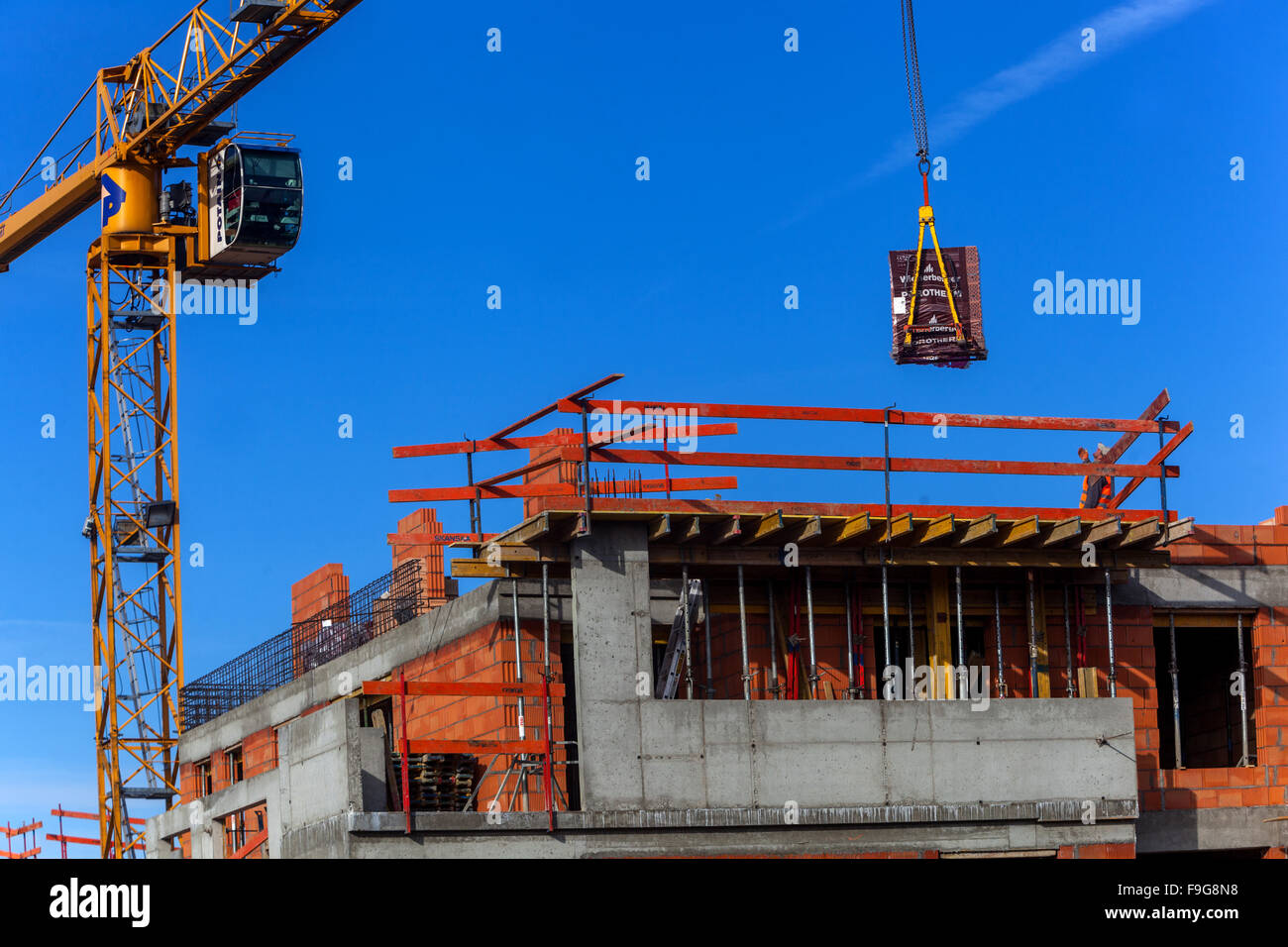 Site de construction d'un nouveau quartier résidentiel, Prague, République Tchèque Banque D'Images