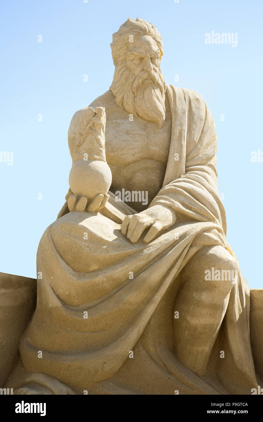 Zeus sculpture de sable à San Diego, Californie Banque D'Images
