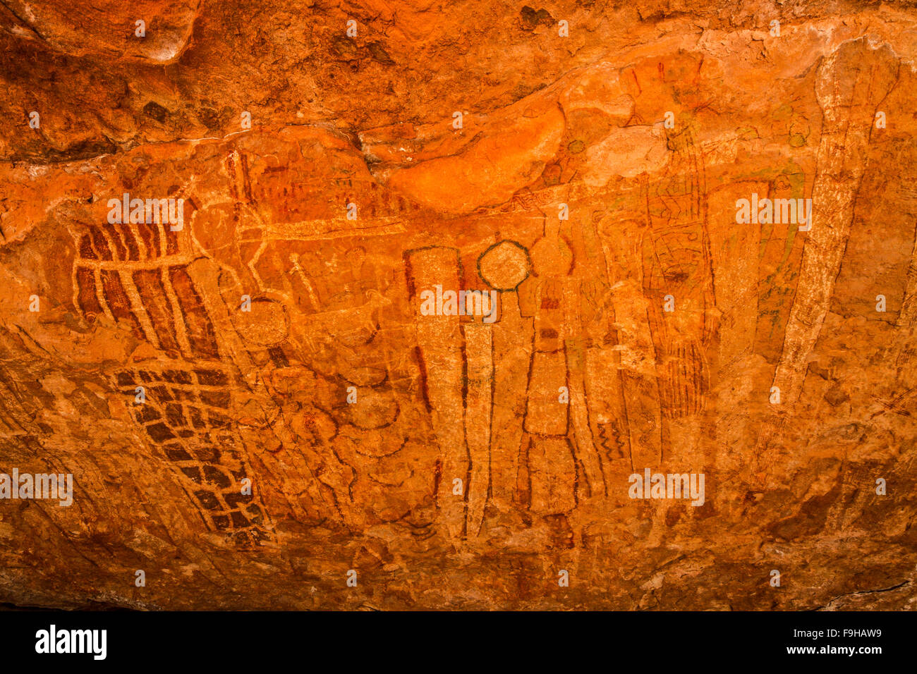 Grand Canyon Rock Art polychromes, National Park, Arizona ancienne prictographs jusqu'à 8 000 ans Banque D'Images