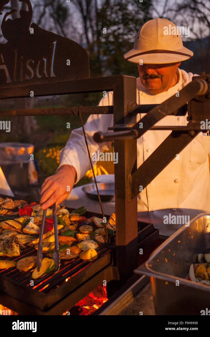 Chef Pascal Gode conférences au barbecue Bootcamp, The Alisal Guest Ranch, Solvang, Californie Banque D'Images