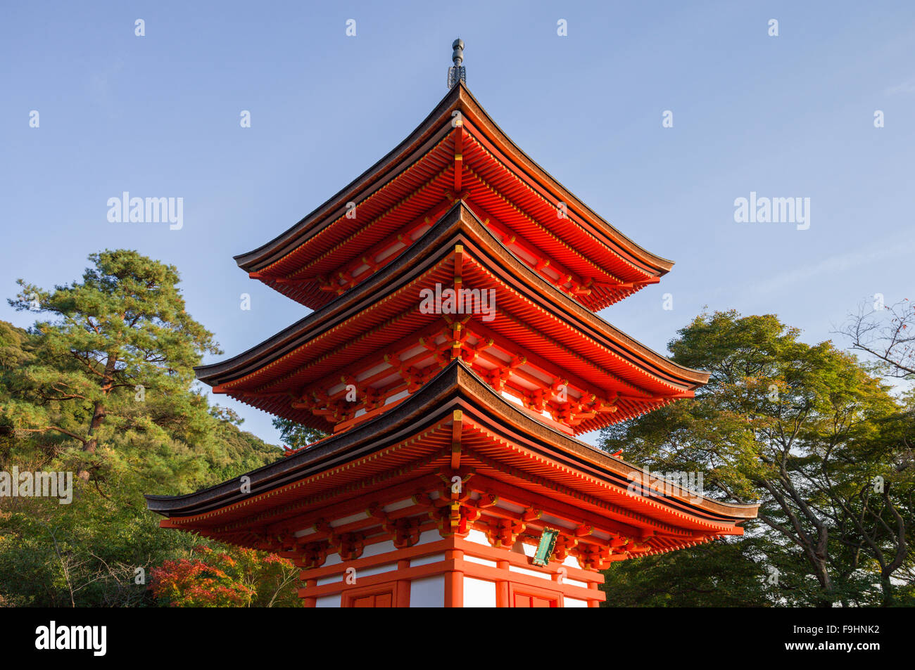 La pagode, le temple Kiyomizu-dera (c 8C AD) JAPON KYOTO Banque D'Images