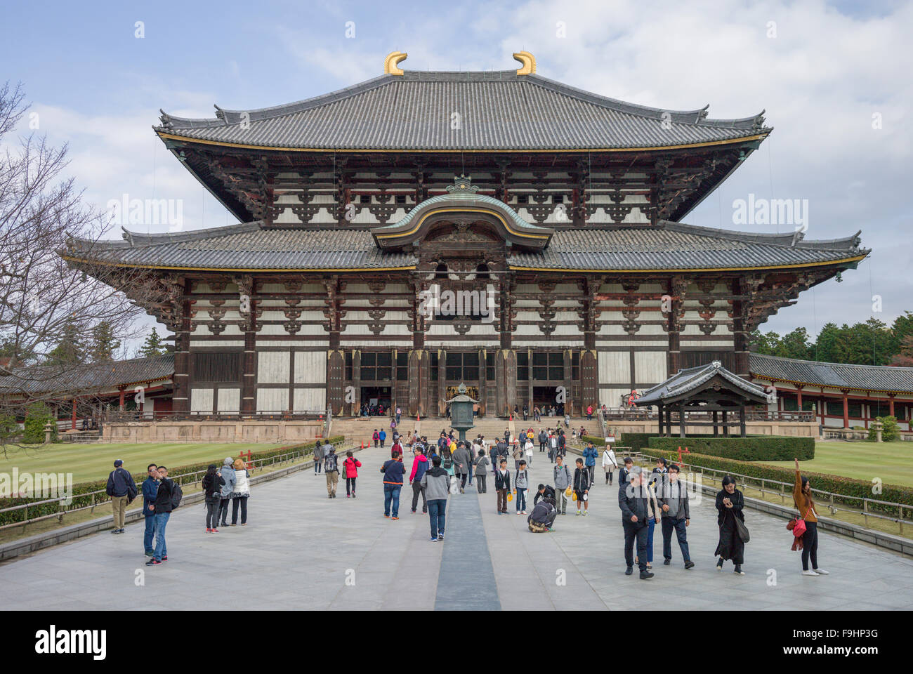 Façade DU TEMPLE TODAI (752) JAPON NARA Banque D'Images