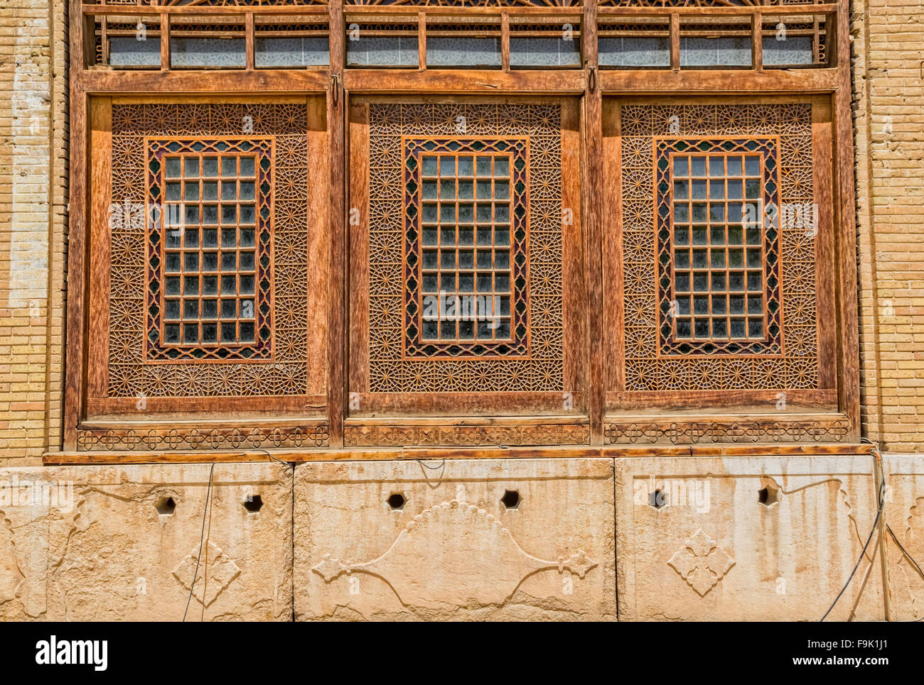 Fenêtres en bois de la Citadelle Banque D'Images