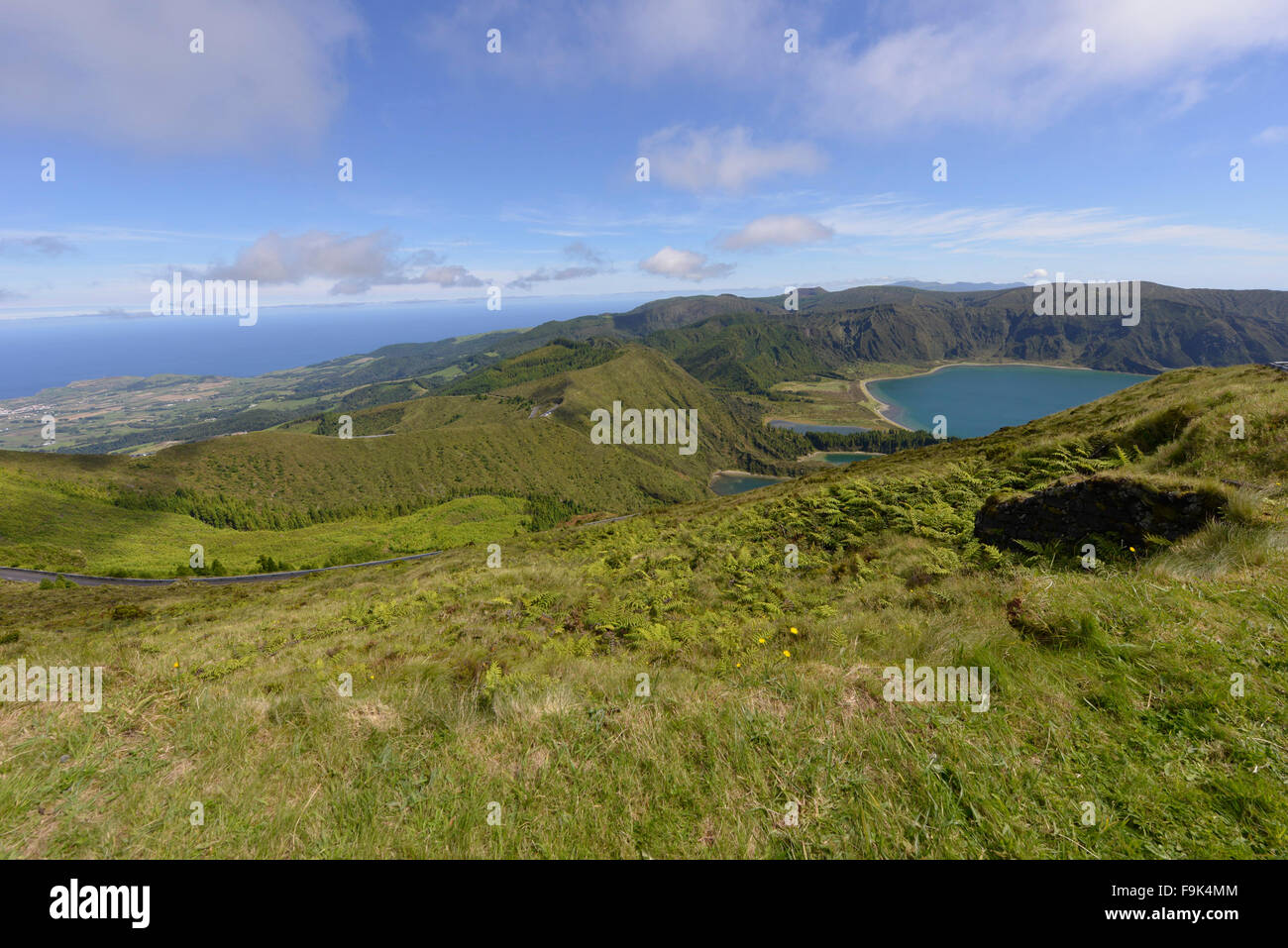 Lagoa do fogo à agua de pau stratovolcan, São Miguel, Açores, Portugal Banque D'Images