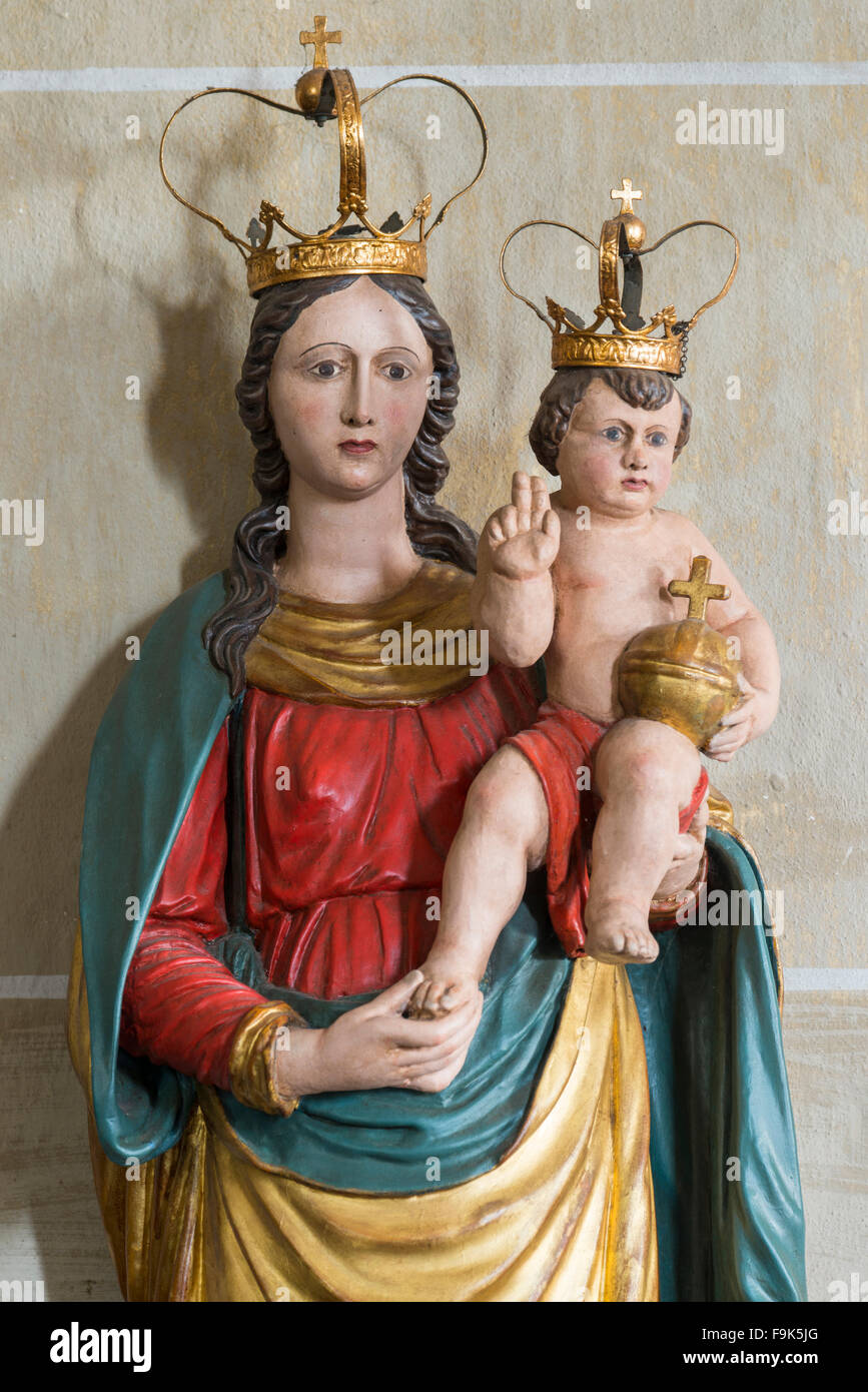 Statue de la Vierge Marie, St Vitus. église, Barcelone-altenoythe, Cloppenburg, Basse-Saxe, Allemagne Banque D'Images