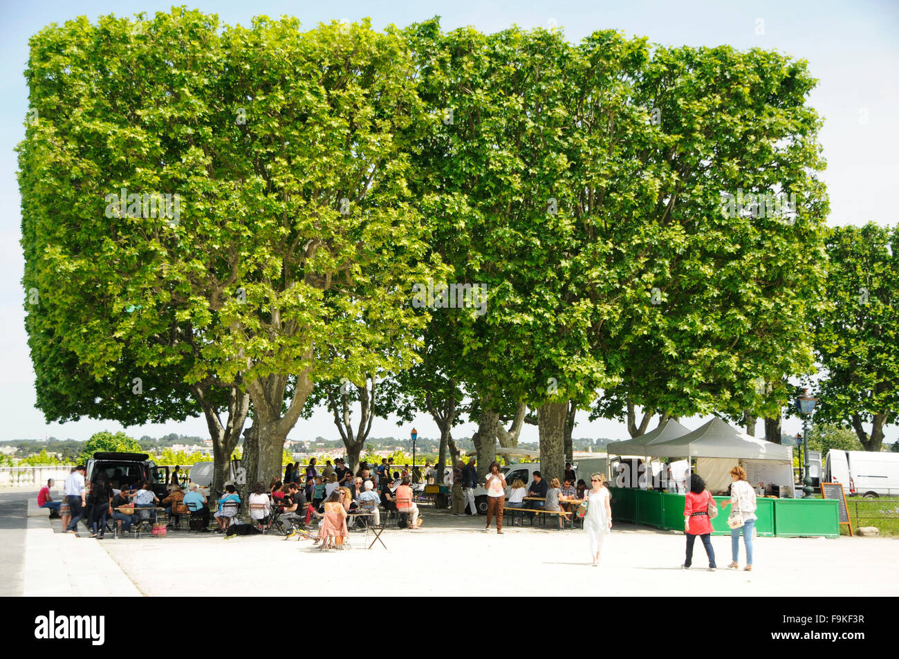 Marché aux puces français Montpellier, sud de la France. Banque D'Images