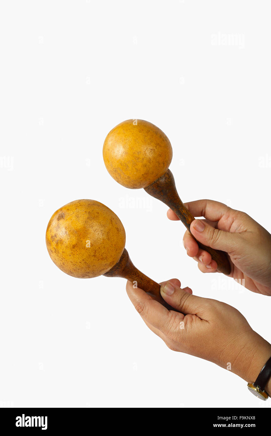 Khulkhula, également connu sous le nom de Rumba ou Maracas shakers. Un instrument de musique. L'Inde Banque D'Images