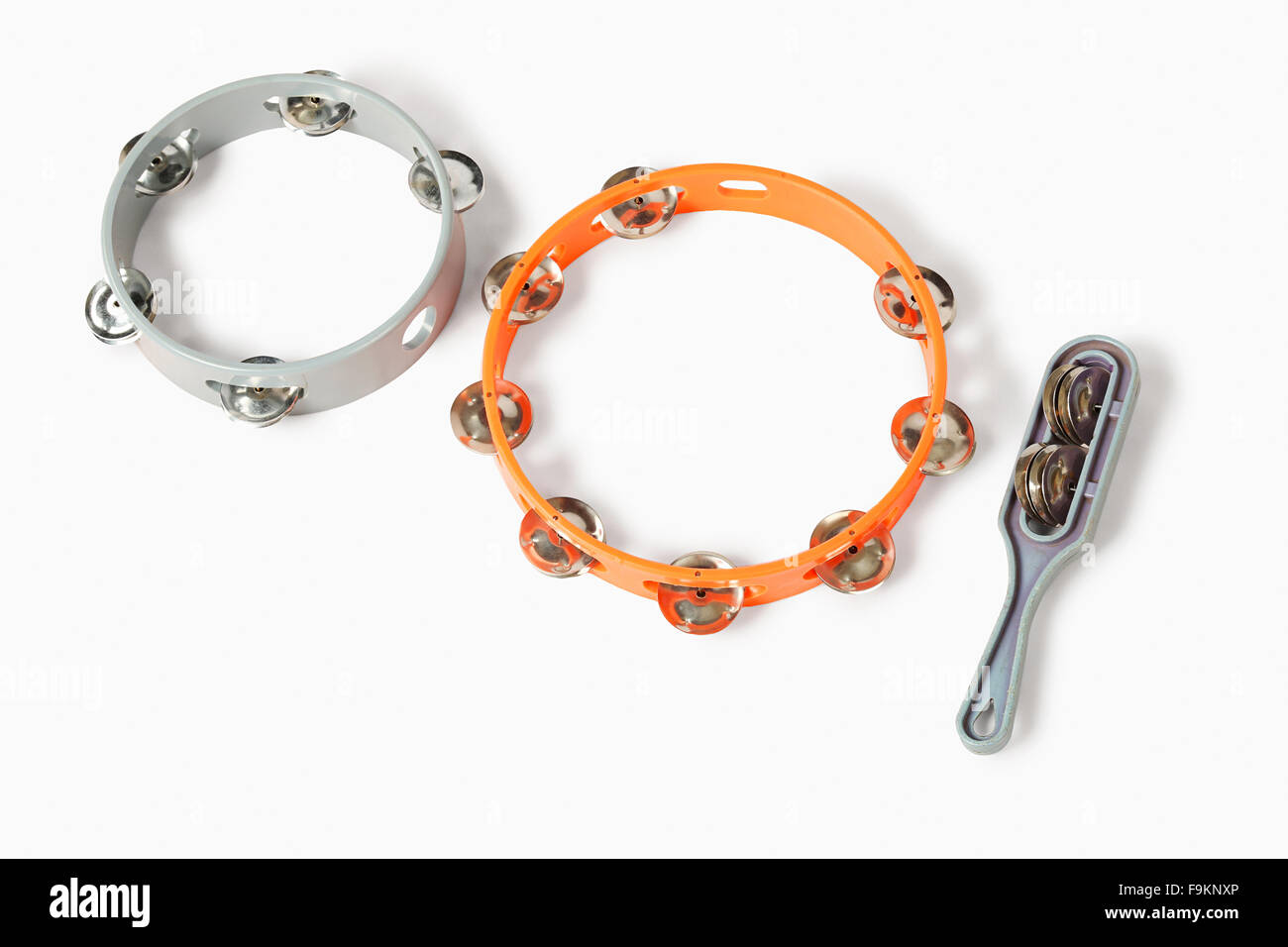 Khanjiri ou Tamborines, un instrument de musique, Inde Banque D'Images