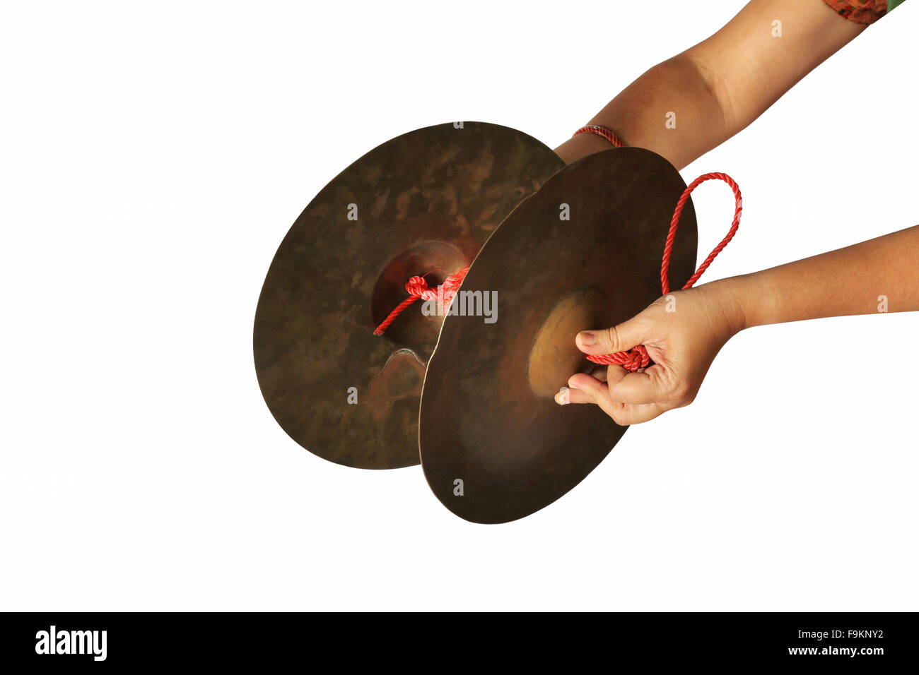(Manjïrà manjeera), un instrument de musique à percussion traditionnelle, Inde Banque D'Images