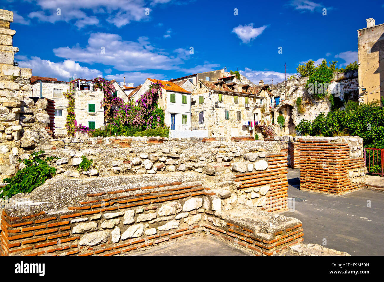 Le centre de la vieille ville de Split, Croatie, Dalmatie architecture Banque D'Images
