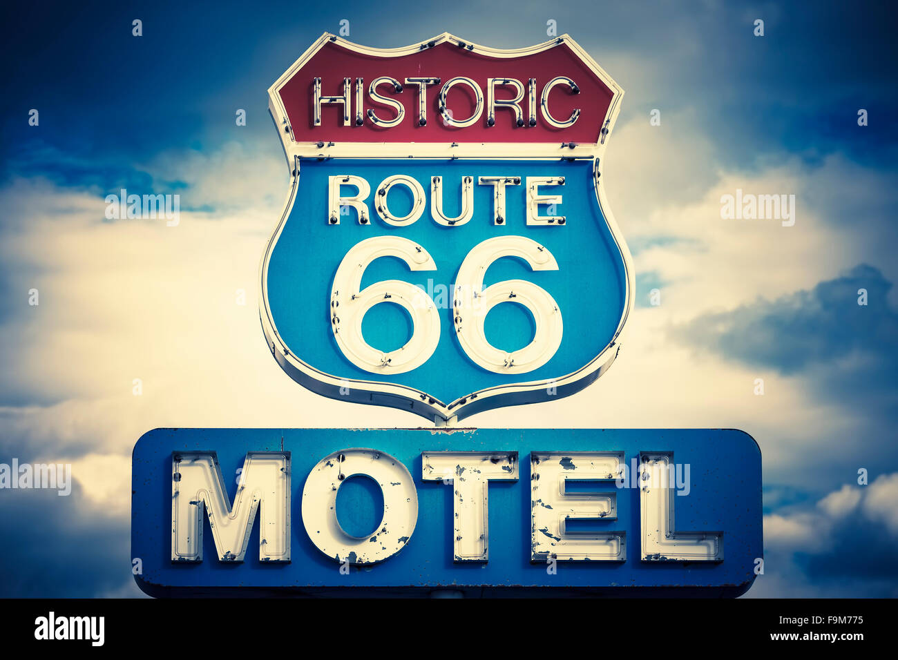 Dans l'esprit motel 66 historique road, USA Banque D'Images