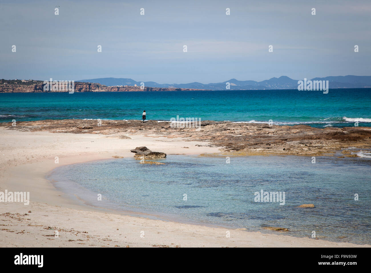 Ses Platgetes, plage de Formentera. Îles Baléares. Espagne Banque D'Images