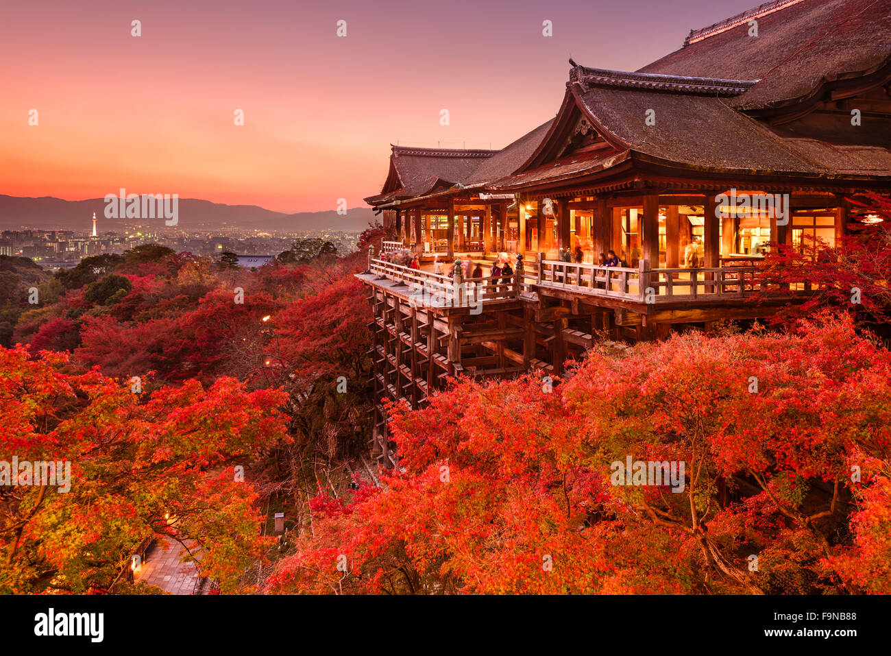 Kyoto, Japon, le Temple Kiyomizu-dera. Banque D'Images