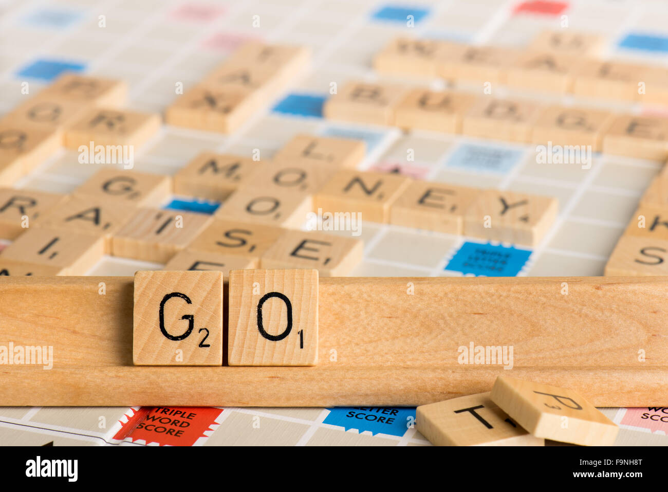 Jeu de mots au scrabble go Banque de photographies et d’images à haute