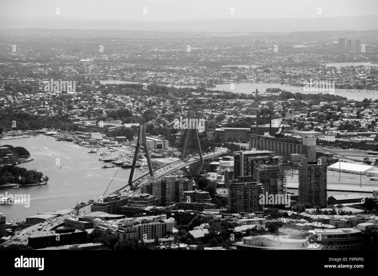 Vue Vue de la plate-forme d'observation de la Tour de Sydney Banque D'Images