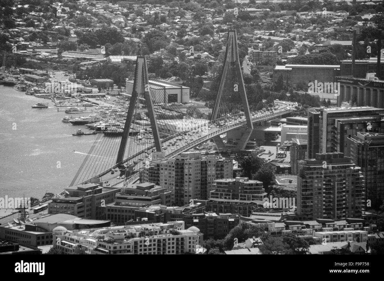 Vue Vue de la plate-forme d'observation de la Tour de Sydney Banque D'Images