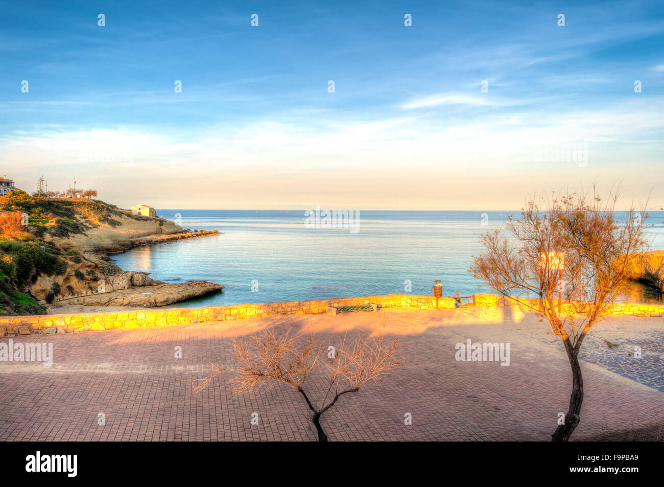 Vue sur la plage de balai, Porto Torres Banque D'Images