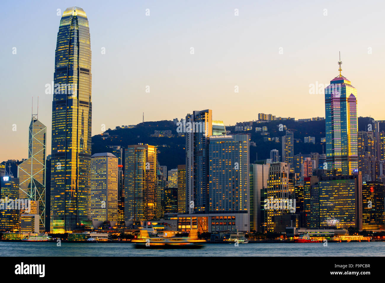 Quartier financier du centre ville, le port Victoria, Hong Kong, Chine. Banque D'Images