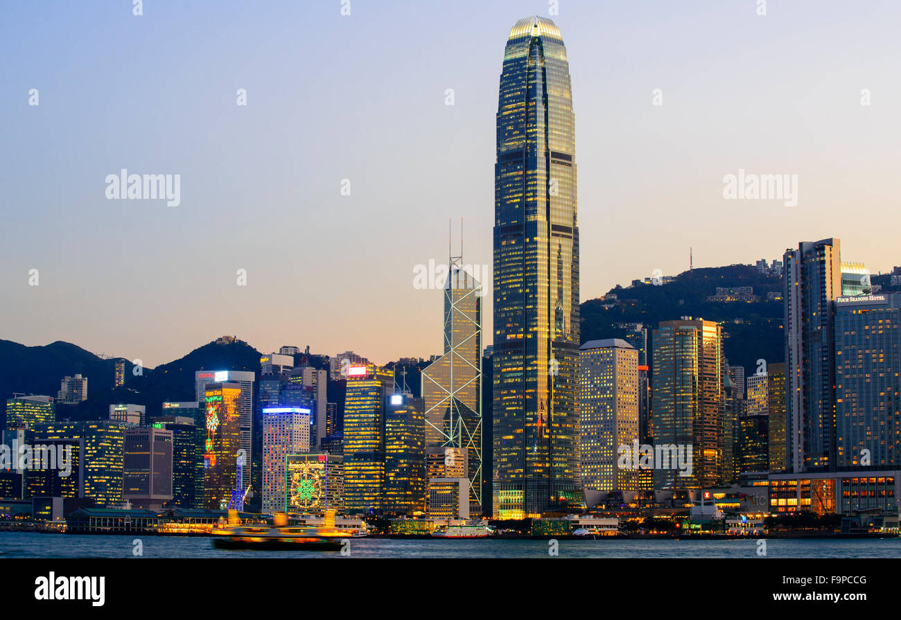 Quartier financier du centre ville, le port Victoria, Hong Kong, Chine. Banque D'Images