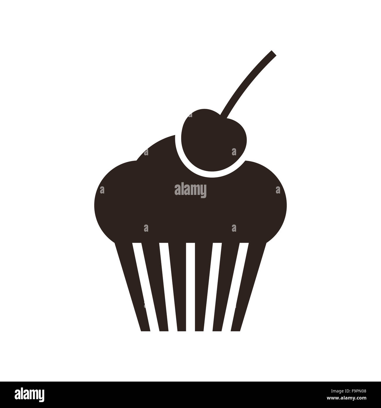 Muffin. Icône Cupcake isolé sur fond blanc Banque D'Images