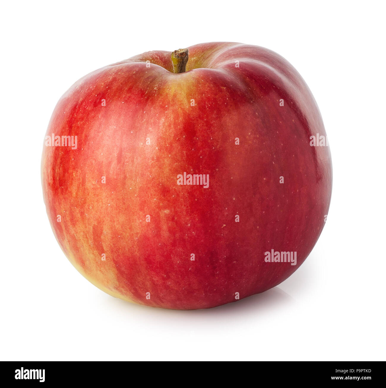 Pomme rouge frais lumineux isoler on white Banque D'Images