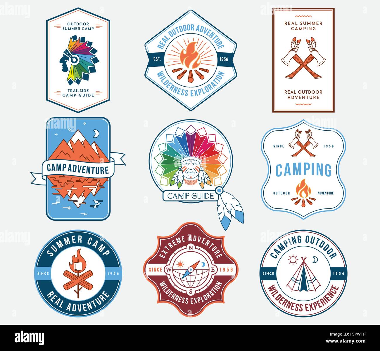 Vecteur d'exploration et d'étiquettes badges pour toute utilisation Illustration de Vecteur