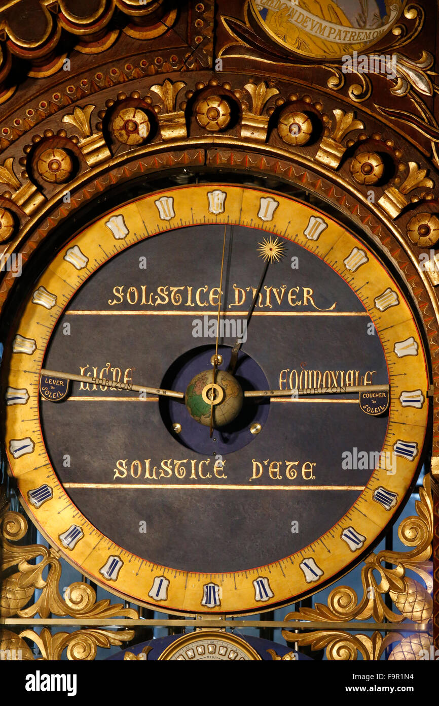 La cathédrale de Beauvais. Horloge astronomique (1866). Banque D'Images