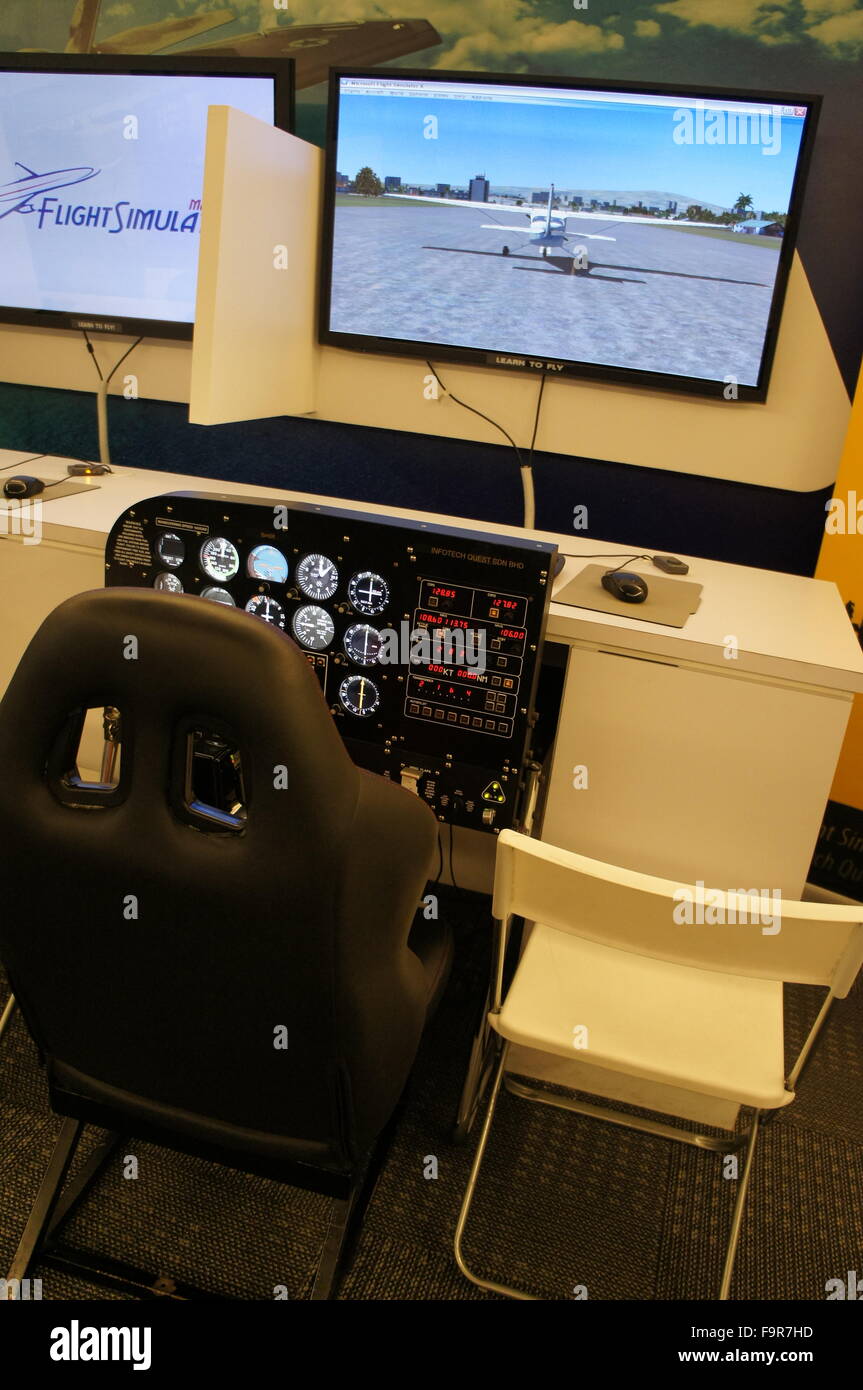 Simulateur de vol de l'avion Banque D'Images