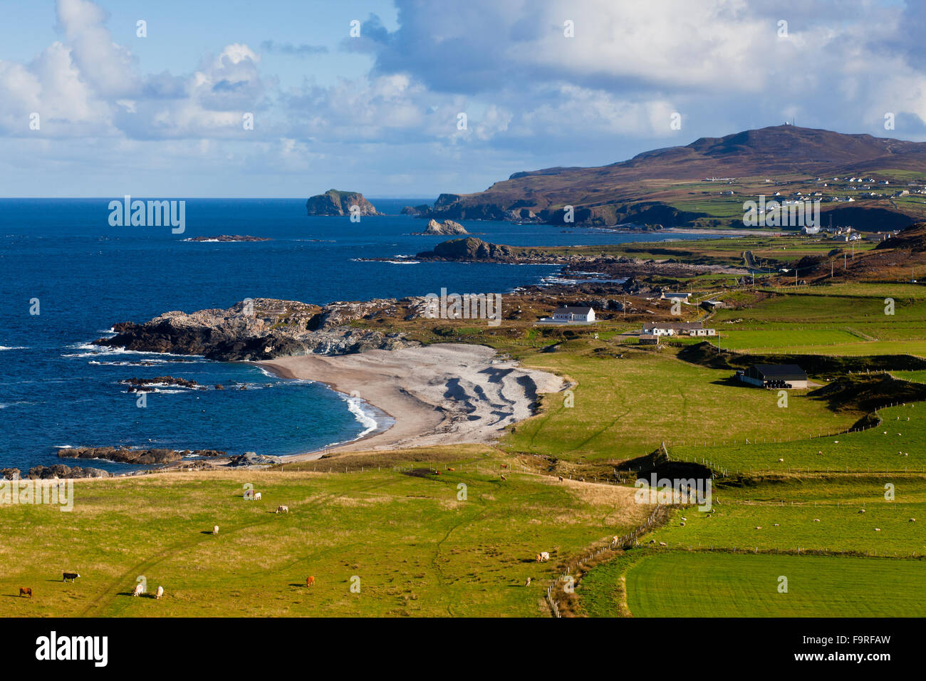 La côte nord du Donegal, Malin Head et Inishtrahull island, Malin Head est le point le plus au nord sur l'Irlande Banque D'Images