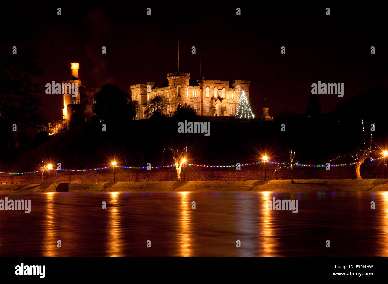 Le Château d'Inverness à Noël Banque D'Images