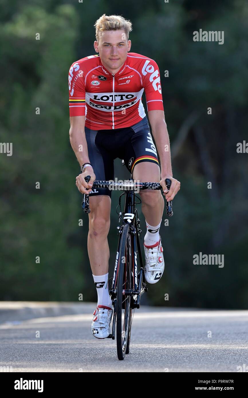 Palma de Mallorca, Espagne. 25Th Dec 2015. La formation de l'équipe cycliste Lotto 2015-2016 en Espagne. Tim Wellens (Équipe Lotto Soudal) Credit : Action Plus Sport Images/Alamy Live News Banque D'Images