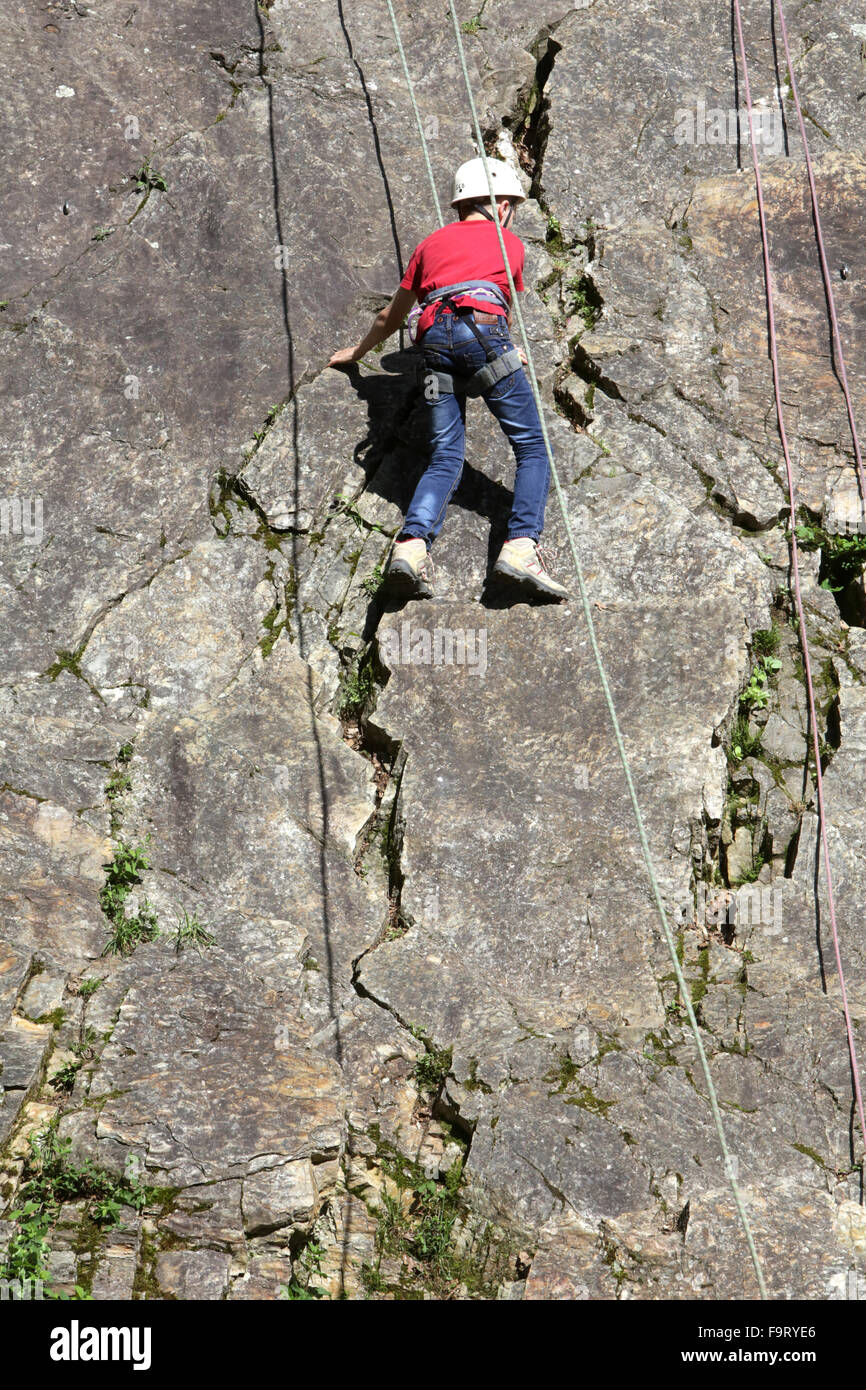 Club d'escalade. Grimpeur. Banque D'Images